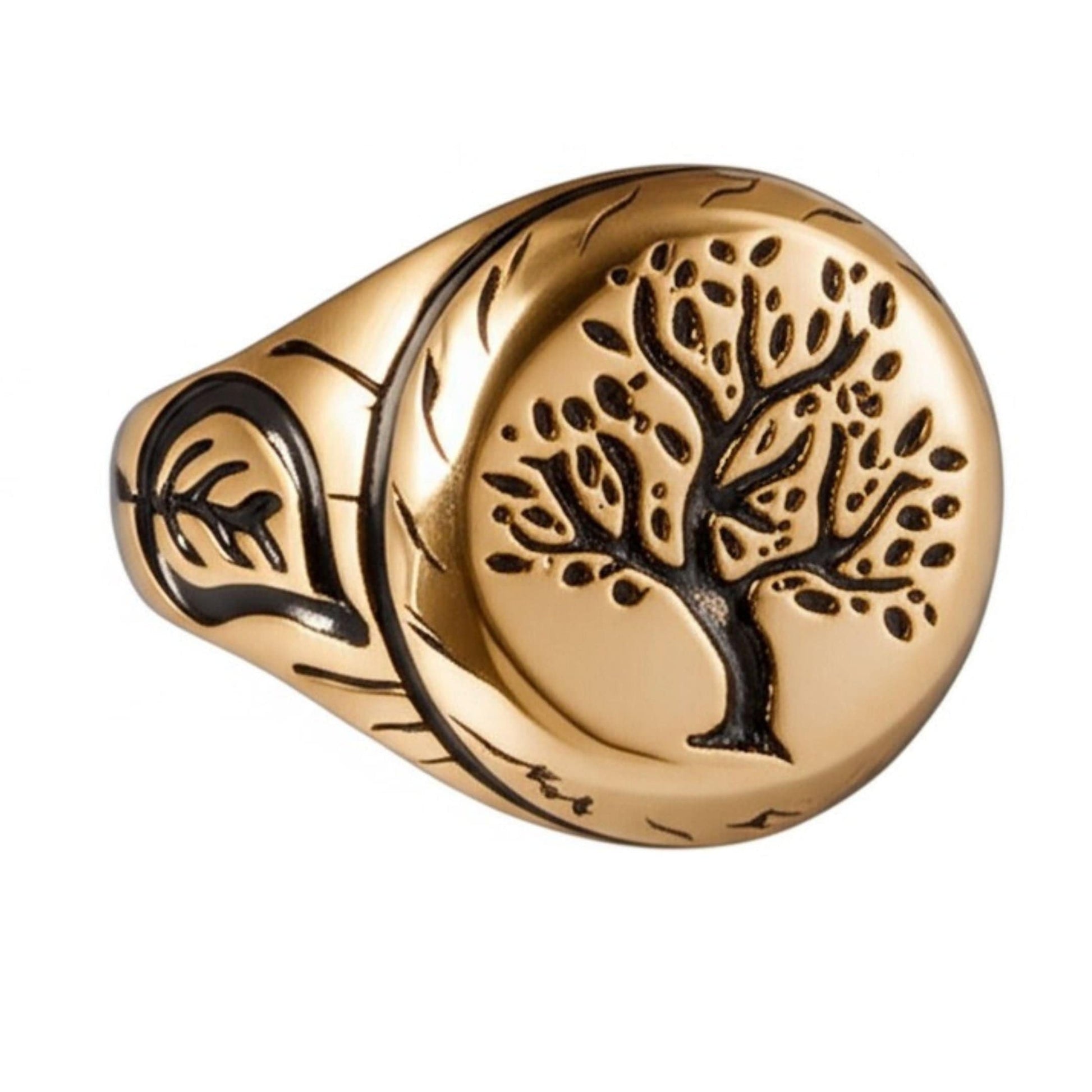 Royal Series - GOLDEN GENESIS RING - Pure Stainless Steel Men’s Gold-Plated Ring – Statement Luxury Jewelry (Size : 16-19-21-24-27) - THE MEN THING