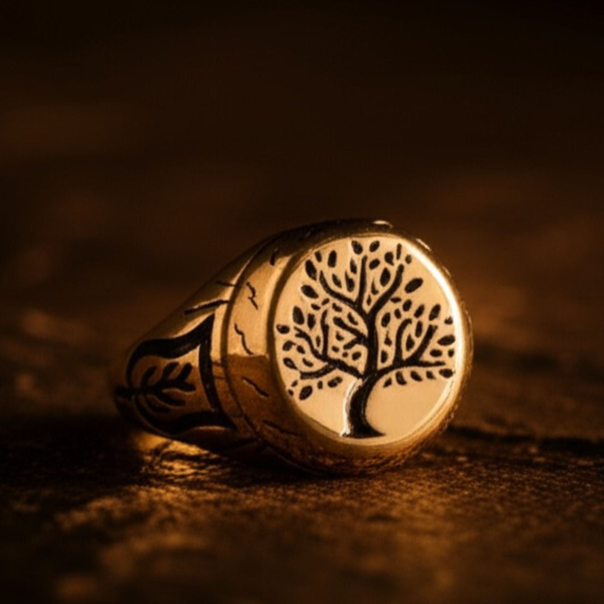 Royal Series - GOLDEN GENESIS RING - Pure Stainless Steel Men’s Gold-Plated Ring – Statement Luxury Jewelry (Size : 16-19-21-24-27) - THE MEN THING