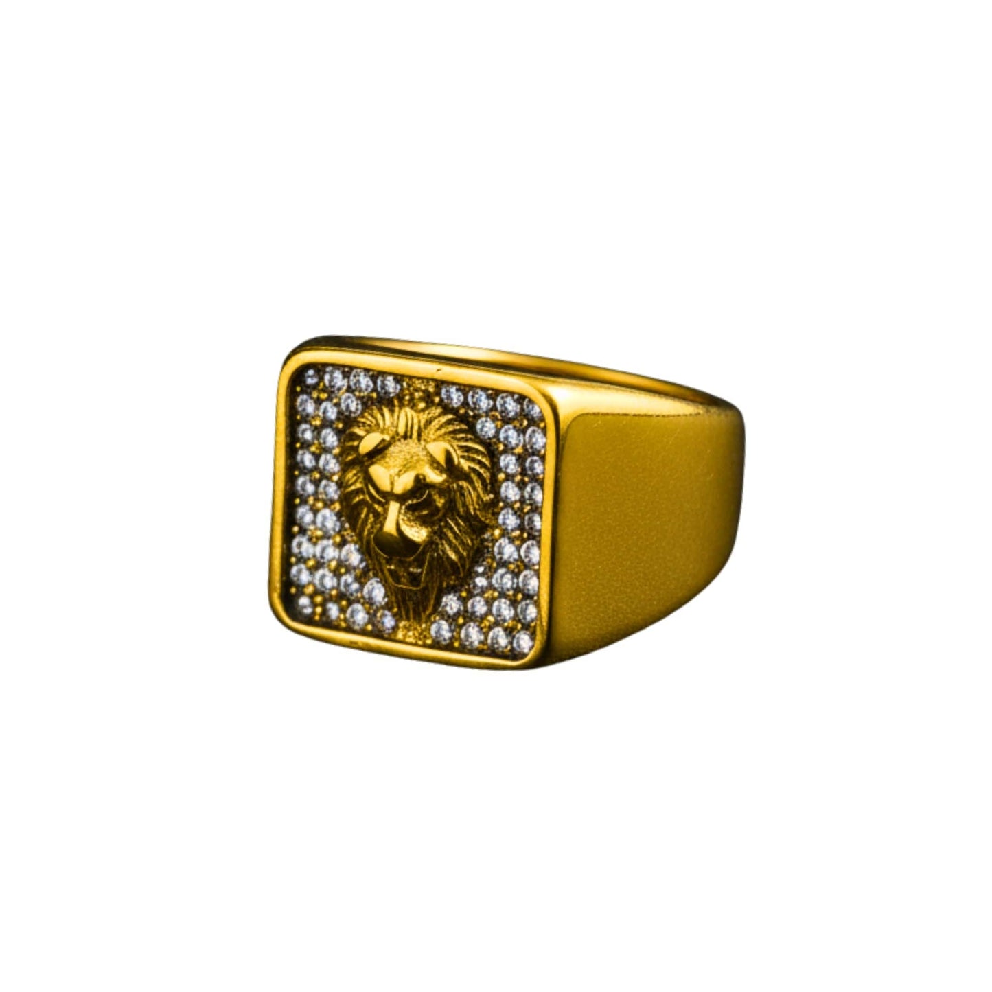 Royal Series - GOLDEN ROAR RING - Pure Stainless Steel Men’s Gold-Plated Ring – Statement Luxury Jewelry (Size : 16-18-21-25-27-30) - THE MEN THING