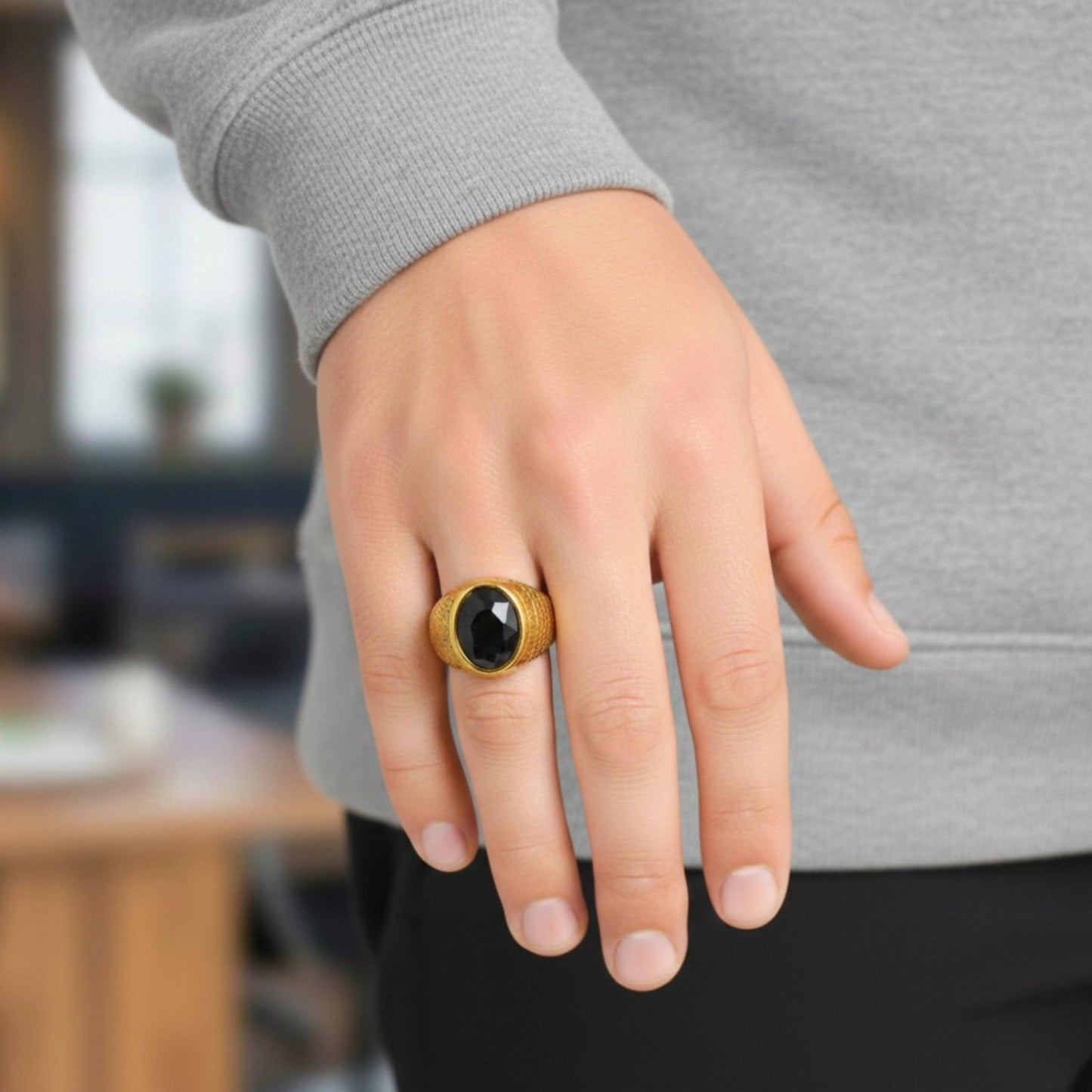 Royal Series - GOLDEN SERPENT RING - Pure Stainless Steel Men’s Gold-Plated Ring – Statement Luxury Jewelry (Size : 15-18-21-24-27-30) - THE MEN THING