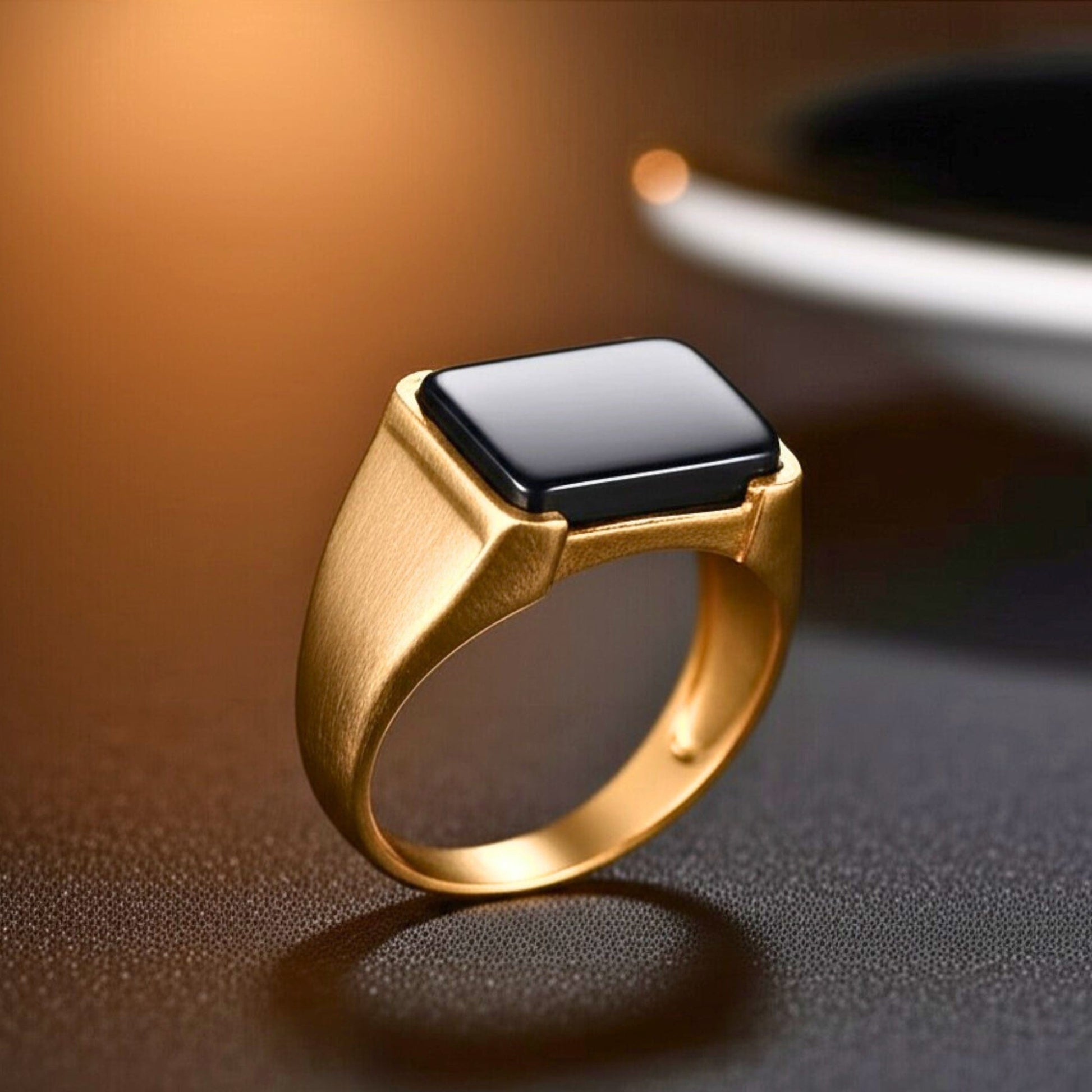 Royal Series - GOLDEN SPECTER RING - Pure Stainless Steel Men’s Steel-Plated Ring – Statement Luxury Jewelry (Size : 16-19-22) - THE MEN THING