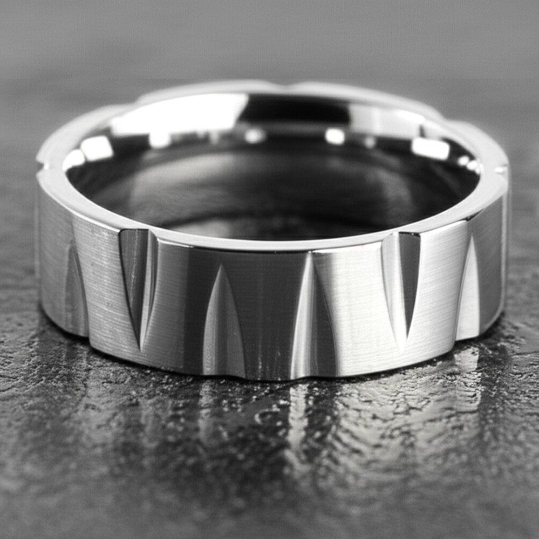 Royal Series - GRAVIX EDGE RING - Pure Stainless Steel Men’s Steel-Plated Ring – Statement Luxury Jewelry (Size : 17-19-22-24-27) - THE MEN THING