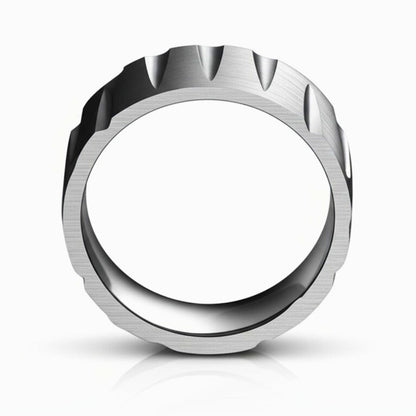 Royal Series - GRAVIX EDGE RING - Pure Stainless Steel Men’s Steel-Plated Ring – Statement Luxury Jewelry (Size : 17-19-22-24-27) - THE MEN THING