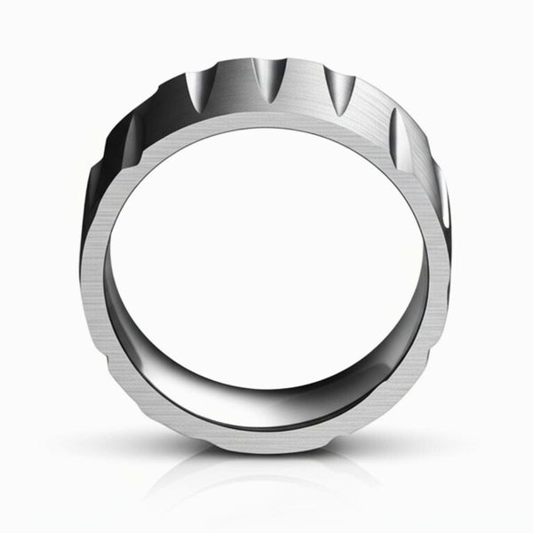 Royal Series - GRAVIX EDGE RING - Pure Stainless Steel Men’s Steel-Plated Ring – Statement Luxury Jewelry (Size : 17-19-22-24-27)