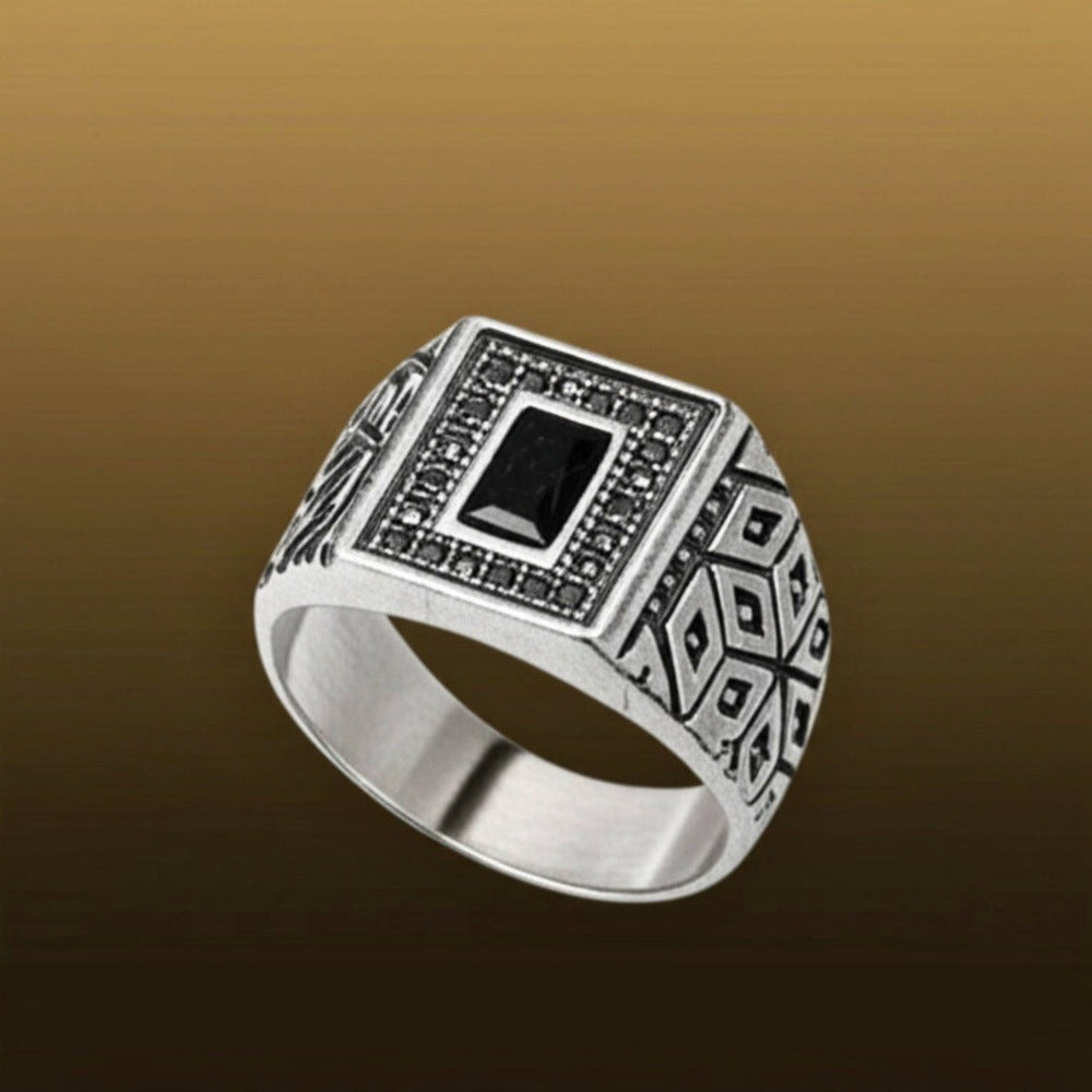 Royal Series - HEXACORE RING - Pure Stainless Steel Men’s Steel-Plated Ring – Statement Luxury Jewelry (Size : 19-22-25) - THE MEN THING