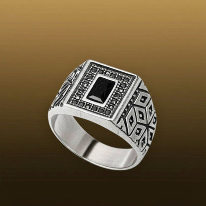 Royal Series - HEXACORE RING - Pure Stainless Steel Men’s Steel-Plated Ring – Statement Luxury Jewelry (Size : 19-22-25) - THE MEN THING