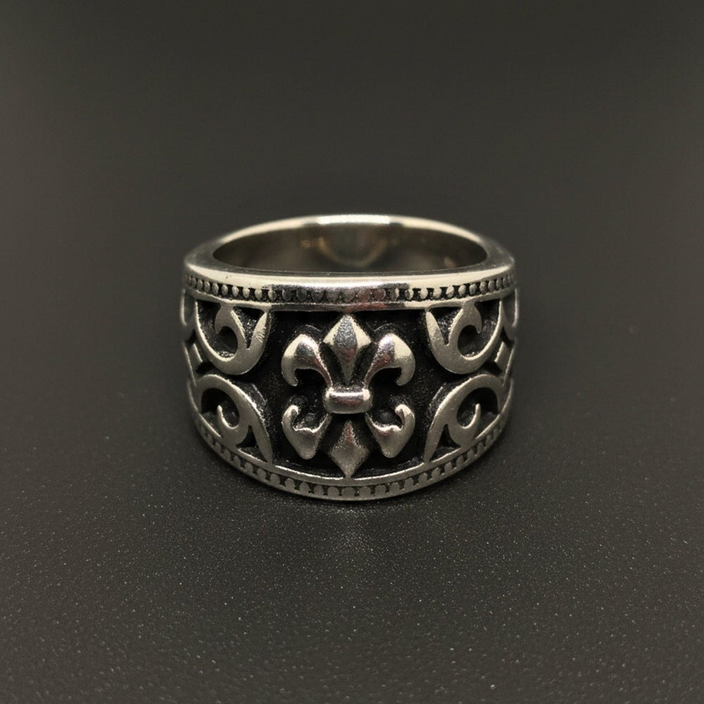 Royal Series - IMPERIAL FLEUR RING - Pure Stainless Steel Men’s Steel-Plated Ring – Statement Luxury Jewelry (Size :18-22-24-25-28-31) - THE MEN THING