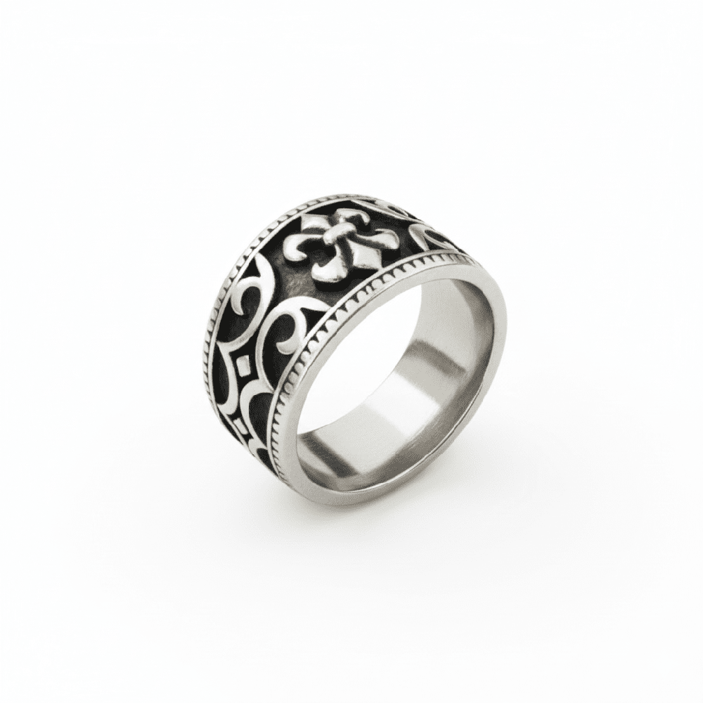 Royal Series - IMPERIAL FLEUR RING - Pure Stainless Steel Men’s Steel-Plated Ring – Statement Luxury Jewelry (Size :18-22-24-25-28-31) - THE MEN THING