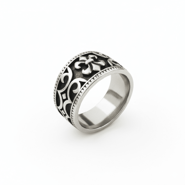 Royal Series - IMPERIAL FLEUR RING - Pure Stainless Steel Men’s Steel-Plated Ring – Statement Luxury Jewelry (Size :18-22-24-25-28-31)