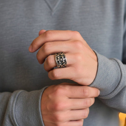 Royal Series - IMPERIAL FLEUR RING - Pure Stainless Steel Men’s Steel-Plated Ring – Statement Luxury Jewelry (Size :18-22-24-25-28-31) - THE MEN THING