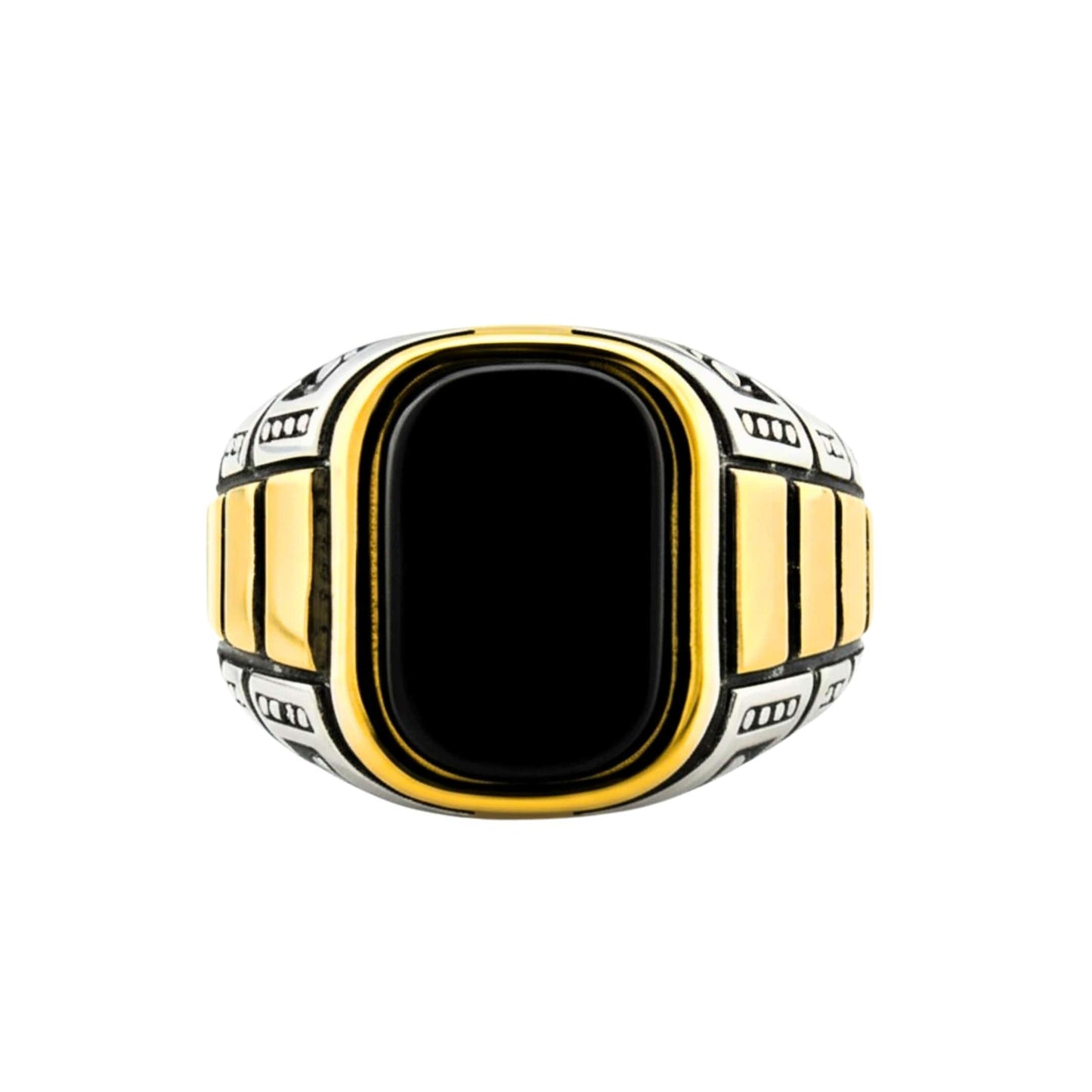 Royal Series - IMPERIUM LEGION RING - Pure Stainless Steel Men’s Steel-Gold-Plated Ring – Statement Luxury Jewelry (Size : 17-22-27) - THE MEN THING
