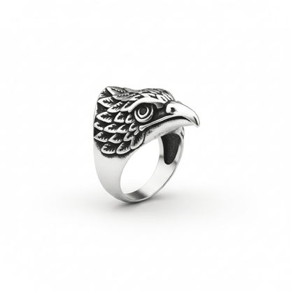 Royal Series - IRON HAWK RING - Pure Stainless Steel Men’s Steel-Plated Ring – Statement Luxury Jewelry (Size :15-18-20-25-26-28-30) - THE MEN THING