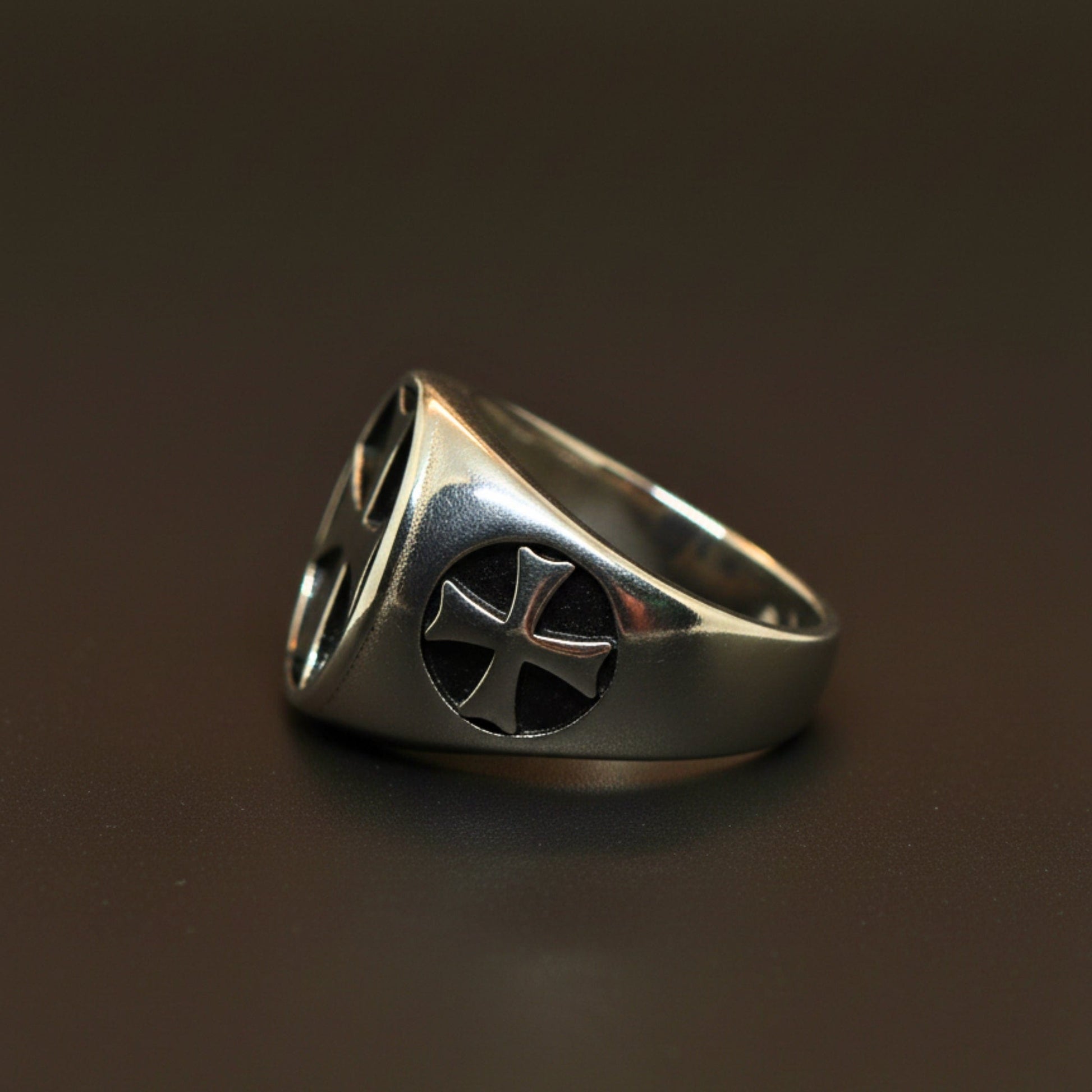 Royal Series - KNIGHT TEMPLAR RING - Pure Stainless Steel Men’s Steel-Plated Ring – Statement Luxury Jewelry (Size : 16-18-21-23-28-31) - THE MEN THING