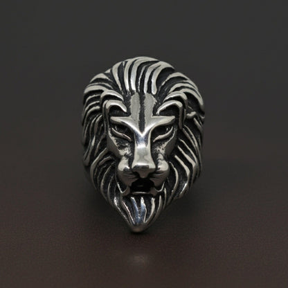 Royal Series - LION KING RING - Pure Stainless Steel Men’s Steel-Plated Ring – Statement Luxury Jewelry (Size : 15-16-18-20-22-23-26-28-30) — Rings for Men | THE MEN THING