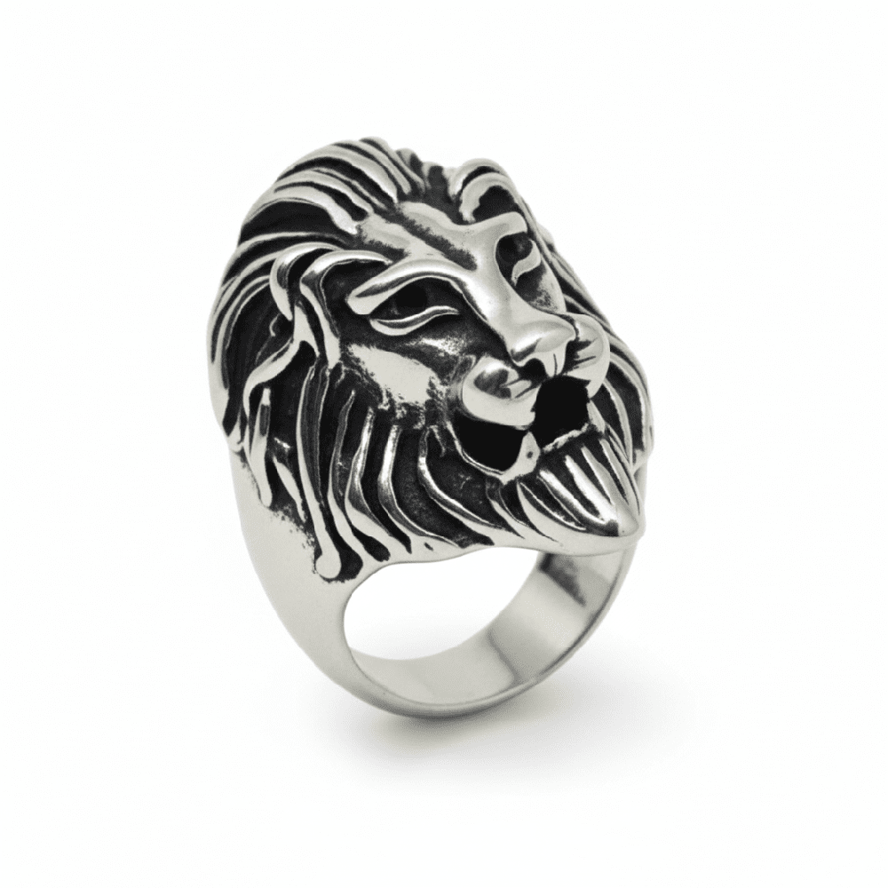 Royal Series - LION KING RING - Pure Stainless Steel Men’s Steel-Plated Ring – Statement Luxury Jewelry (Size : 15-16-18-20-22-23-26-28-30) — Rings for Men | THE MEN THING