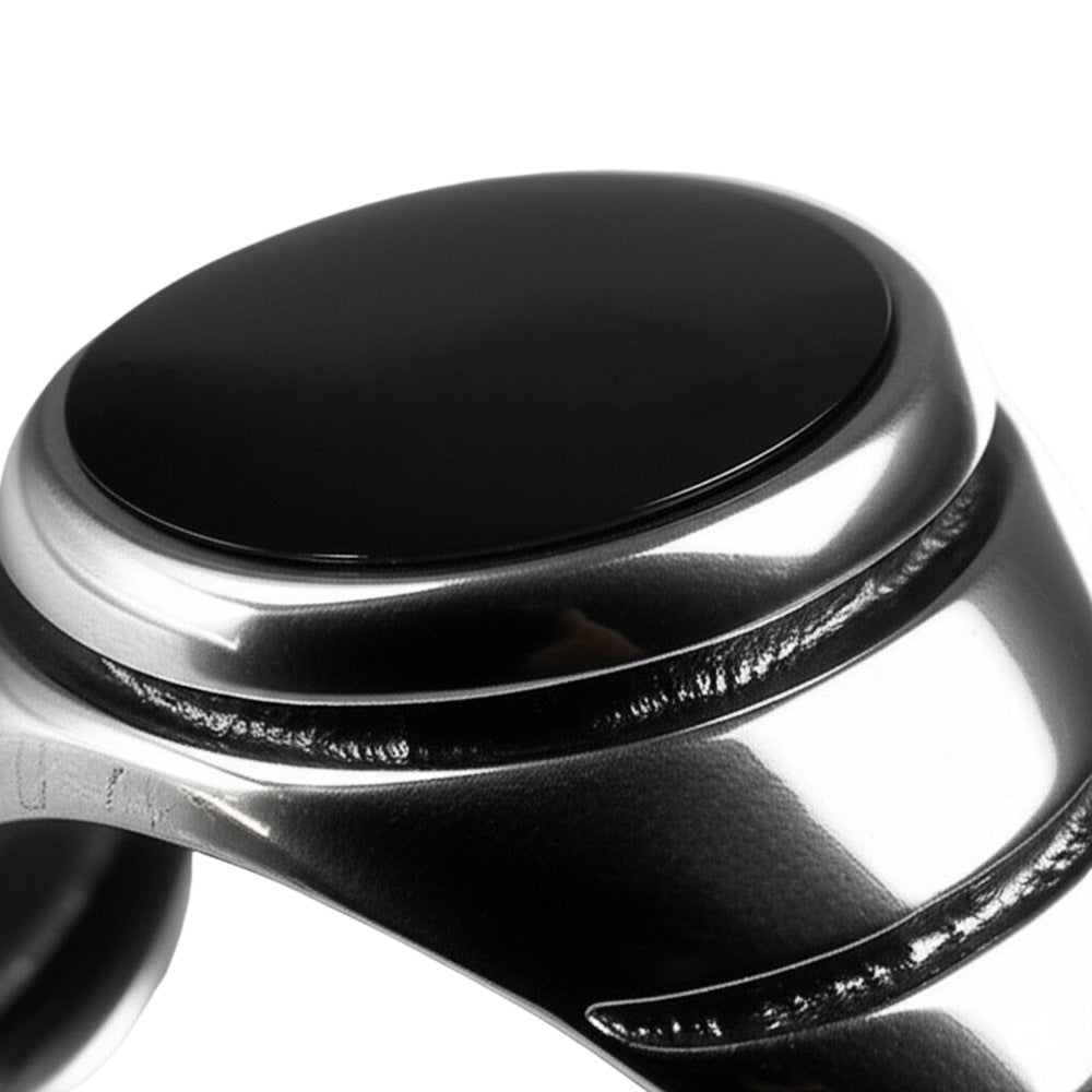 Royal Series - MIDNIGHT CITADEL RING - Pure Stainless Steel Men’s Steel-Plated Ring – Statement Luxury Jewelry (Size : 21-27) - THE MEN THING