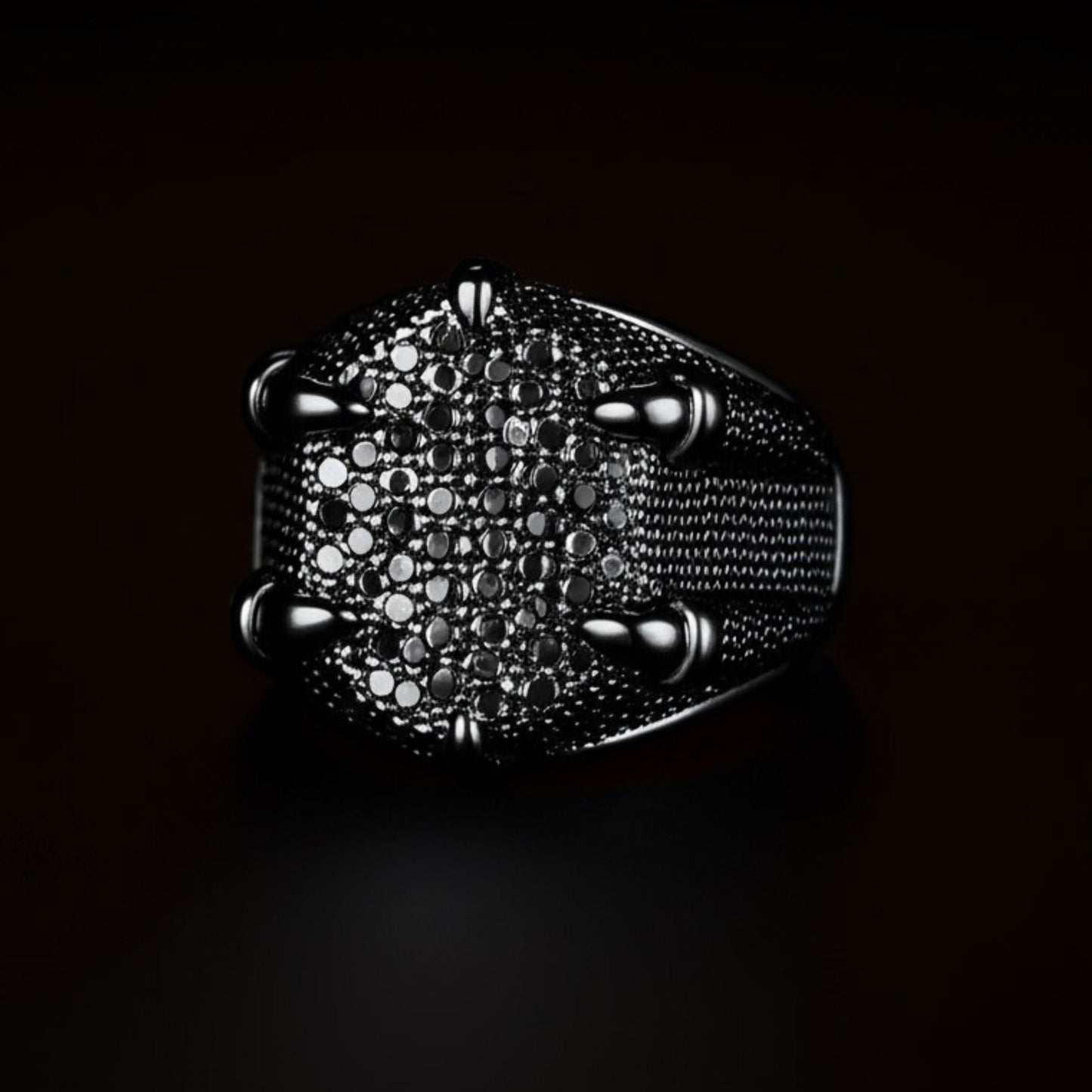 Royal Series - MIDNIGHT TALON RING - Pure Stainless Steel Men’s Black-Plated Ring – Statement Luxury Jewelry (Size : 19-22-24) - THE MEN THING