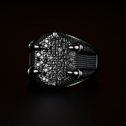 Royal Series - MIDNIGHT TALON RING - Pure Stainless Steel Men’s Black-Plated Ring – Statement Luxury Jewelry (Size : 19-22-24) - THE MEN THING