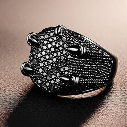 Royal Series - MIDNIGHT TALON RING - Pure Stainless Steel Men’s Black-Plated Ring – Statement Luxury Jewelry (Size : 19-22-24) - THE MEN THING