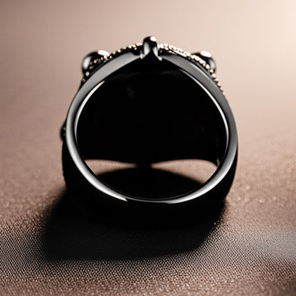 Royal Series - MIDNIGHT TALON RING - Pure Stainless Steel Men’s Black-Plated Ring – Statement Luxury Jewelry (Size : 19-22-24) - THE MEN THING