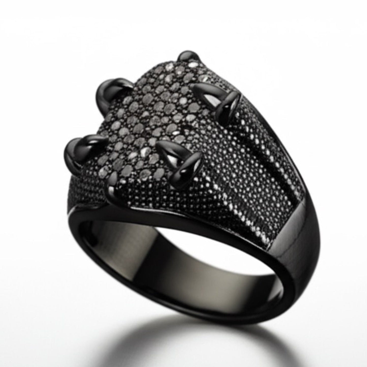 Royal Series - MIDNIGHT TALON RING - Pure Stainless Steel Men’s Black-Plated Ring – Statement Luxury Jewelry (Size : 19-22-24) - THE MEN THING