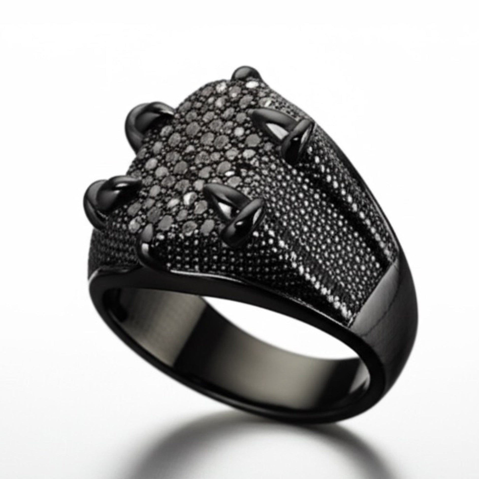 Royal Series - MIDNIGHT TALON RING - Pure Stainless Steel Men’s Black-Plated Ring – Statement Luxury Jewelry (Size : 19-22-24) - THE MEN THING