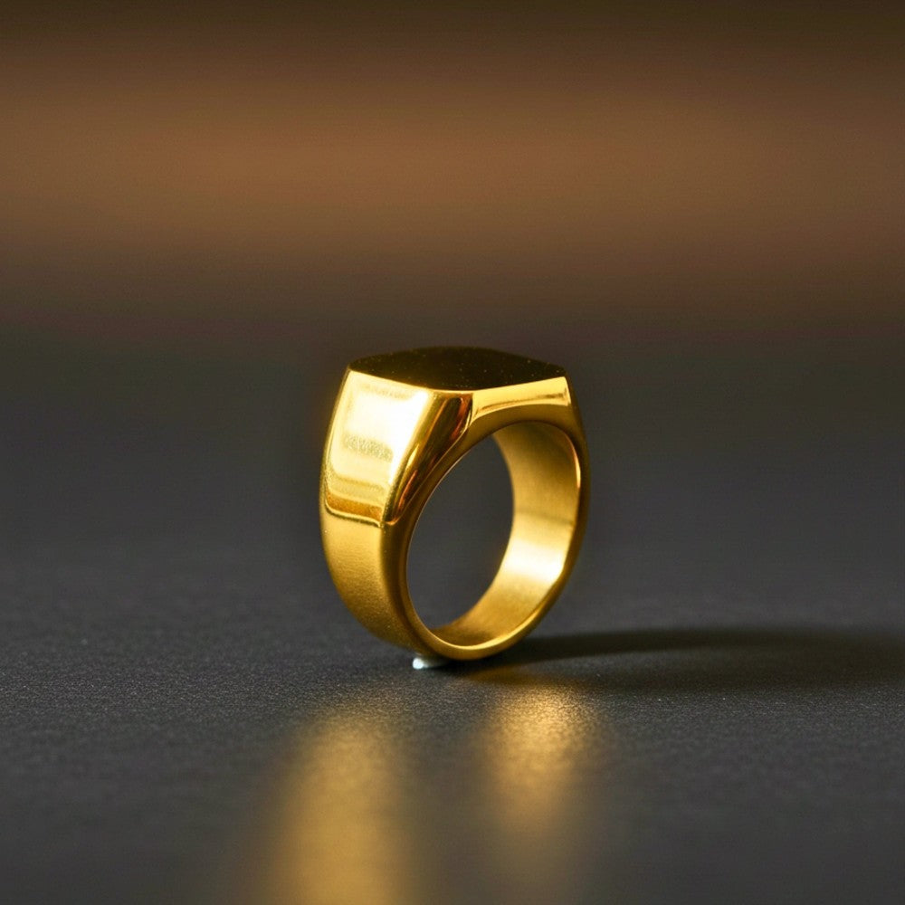 Royal Series - MONARCH GOLD RING - Pure Stainless Steel Men’s Gold-Plated Ring – Statement Luxury Jewelry (Size : 13-15-18-21-22-24-28-29-31-32) - THE MEN THING