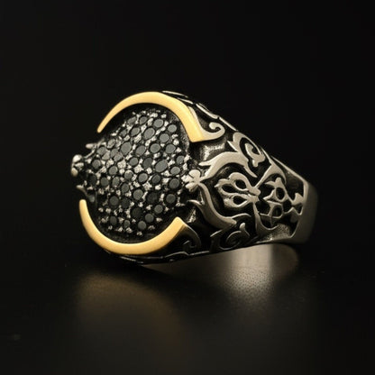Royal Series - MYSTIC FANG RING - Pure Stainless Steel Men’s Steel-Gold-Plated Ring – Statement Luxury Jewelry (Size : 16-21-27) - THE MEN THING