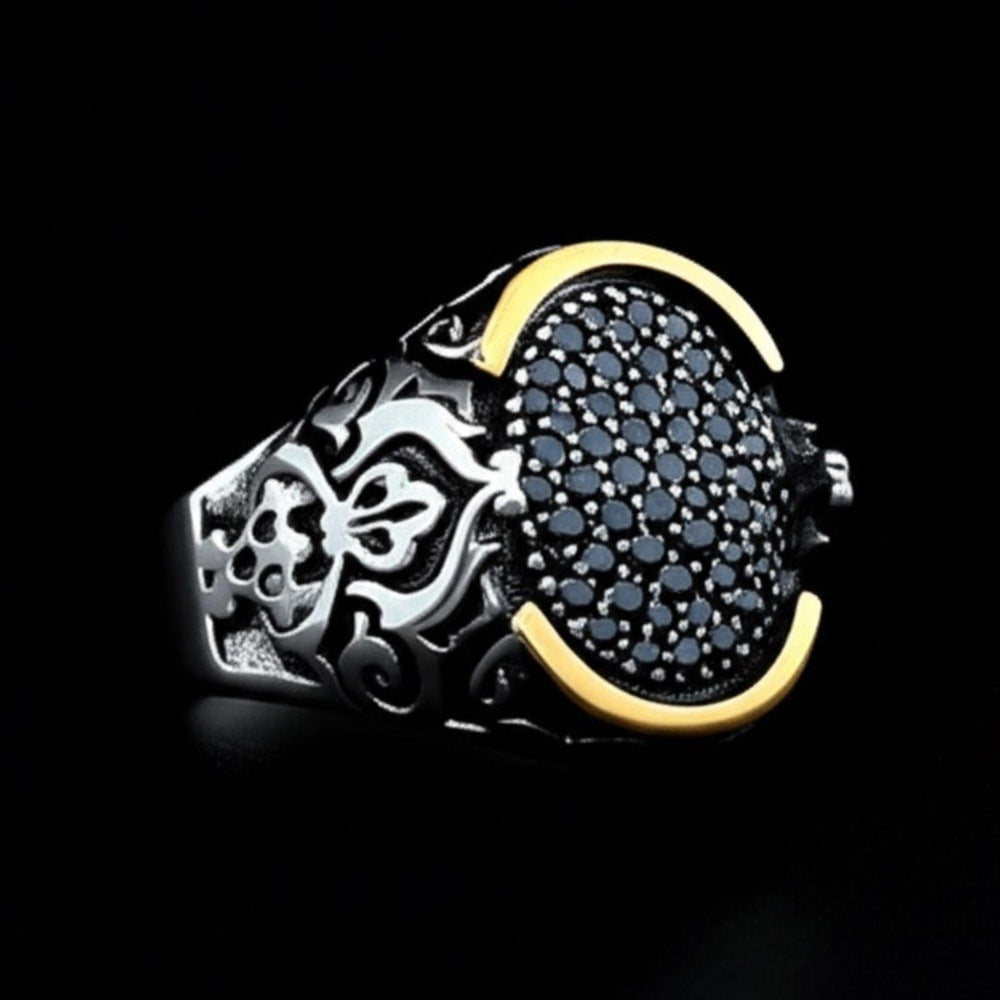 Royal Series - MYSTIC FANG RING - Pure Stainless Steel Men’s Steel-Gold-Plated Ring – Statement Luxury Jewelry (Size : 16-21-27) - THE MEN THING