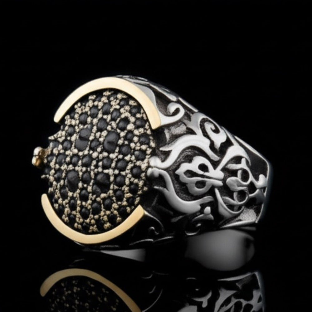 Royal Series - MYSTIC FANG RING - Pure Stainless Steel Men’s Steel-Gold-Plated Ring – Statement Luxury Jewelry (Size : 16-21-27) - THE MEN THING