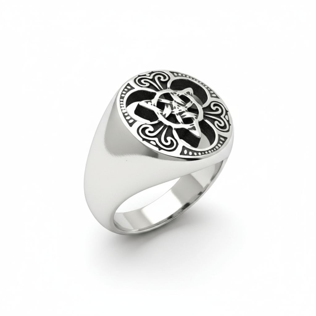 Royal Series - MYTHIC GUARDIAN SIGNET RING - Pure Stainless Steel Men’s Steel-Plated Ring – Statement Luxury Jewelry (Size :16-19-21-24-28-29-31) - THE MEN THING
