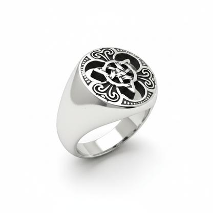 Royal Series - MYTHIC GUARDIAN SIGNET RING - Pure Stainless Steel Men’s Steel-Plated Ring – Statement Luxury Jewelry (Size :16-19-21-24-28-29-31) - THE MEN THING