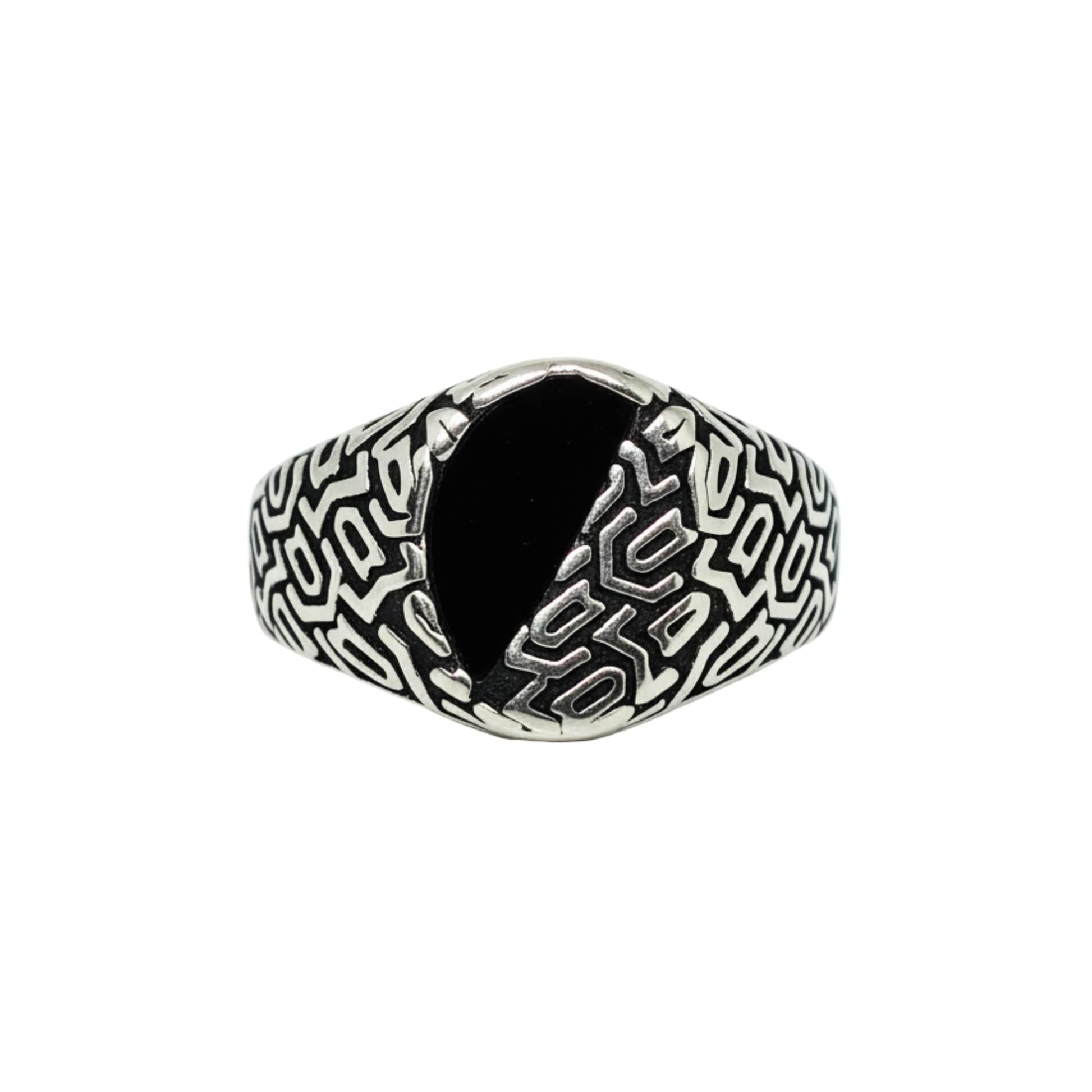 Royal Series - NIGHT GRIM RING - Pure Stainless Steel Men’s Steel-Plated Ring – Statement Luxury Jewelry (Size : 17-21-27) - THE MEN THING