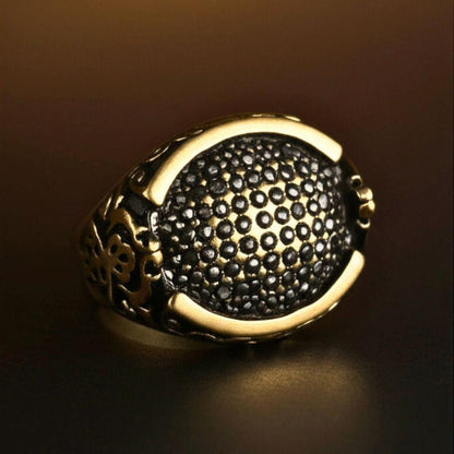 Royal Series - NIGHTFORGE SIGNET RING - Pure Stainless Steel Men’s Gold-Plated Ring – Statement Luxury Jewelry (Size : 19-22) — Rings for Men | THE MEN THING