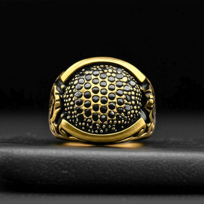 Royal Series - NIGHTFORGE SIGNET RING - Pure Stainless Steel Men’s Gold-Plated Ring – Statement Luxury Jewelry (Size : 19-22) — Rings for Men | THE MEN THING