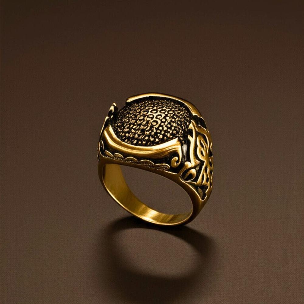 Royal Series - NIGHTFORGE SIGNET RING - Pure Stainless Steel Men’s Gold-Plated Ring – Statement Luxury Jewelry (Size : 19-22) — Rings for Men | THE MEN THING