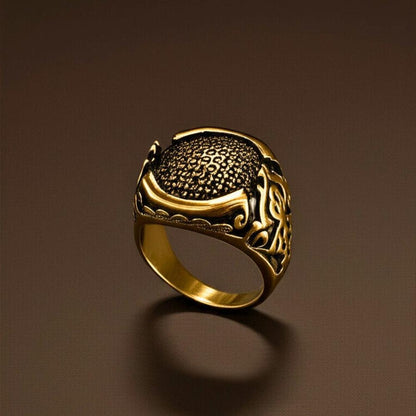Royal Series - NIGHTFORGE SIGNET RING - Pure Stainless Steel Men’s Gold-Plated Ring – Statement Luxury Jewelry (Size : 19-22) — Rings for Men | THE MEN THING