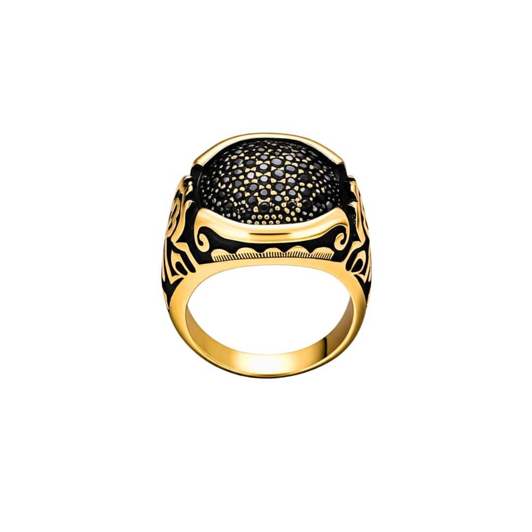 Royal Series - NIGHTFORGE SIGNET RING - Pure Stainless Steel Men’s Gold-Plated Ring – Statement Luxury Jewelry (Size : 19-22) — Rings for Men | THE MEN THING