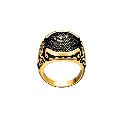 Royal Series - NIGHTFORGE SIGNET RING - Pure Stainless Steel Men’s Gold-Plated Ring – Statement Luxury Jewelry (Size : 19-22) — Rings for Men | THE MEN THING