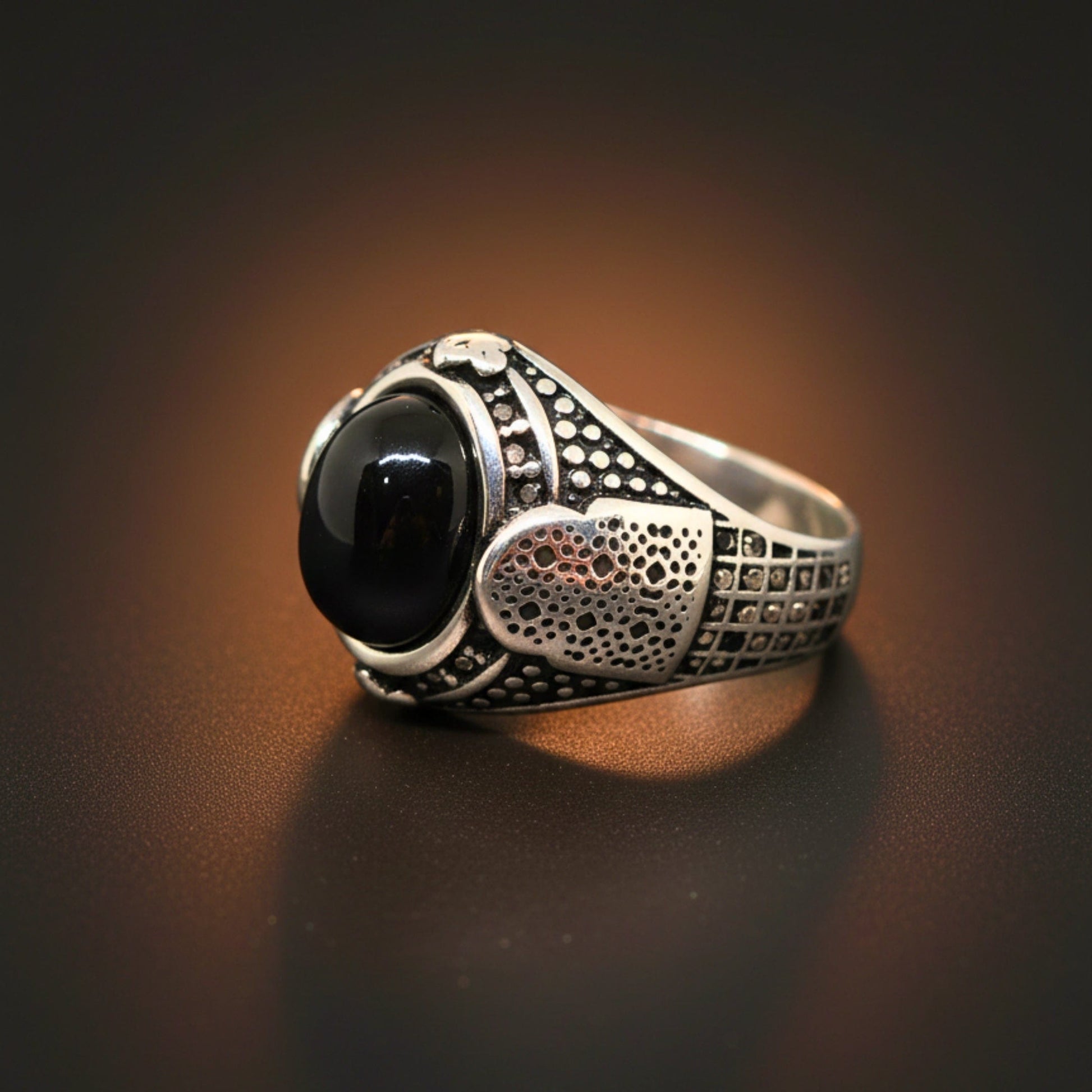 Royal Series - NOCTIS AEGIS RING - Pure Stainless Steel Men’s Steel-Plated Ring – Statement Luxury Jewelry (Size : 17-19-21-22-24-25-26-27) - THE MEN THING