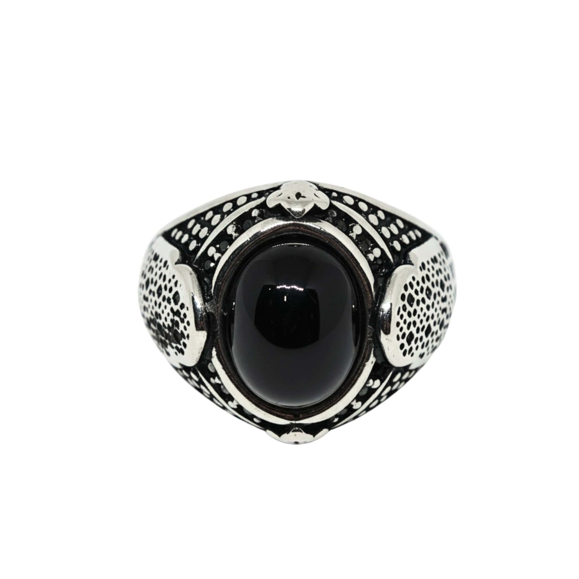 Royal Series - NOCTIS AEGIS RING - Pure Stainless Steel Men’s Steel-Plated Ring – Statement Luxury Jewelry (Size : 17-19-21-22-24-25-26-27) - THE MEN THING