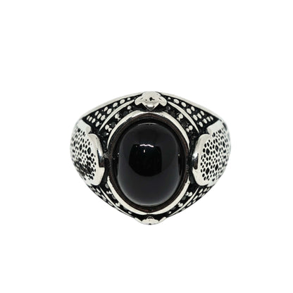Royal Series - NOCTIS AEGIS RING - Pure Stainless Steel Men’s Steel-Plated Ring – Statement Luxury Jewelry (Size : 17-19-21-22-24-25-26-27) - THE MEN THING