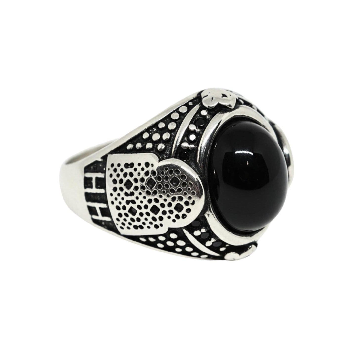 Royal Series - NOCTIS AEGIS RING - Pure Stainless Steel Men’s Steel-Plated Ring – Statement Luxury Jewelry (Size : 17-19-21-22-24-25-26-27) - THE MEN THING