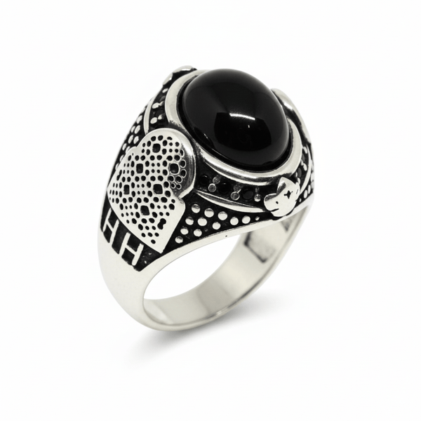 Royal Series - NOCTIS AEGIS RING - Pure Stainless Steel Men’s Steel-Plated Ring – Statement Luxury Jewelry (Size : 17-19-21-22-24-25-26-27)
