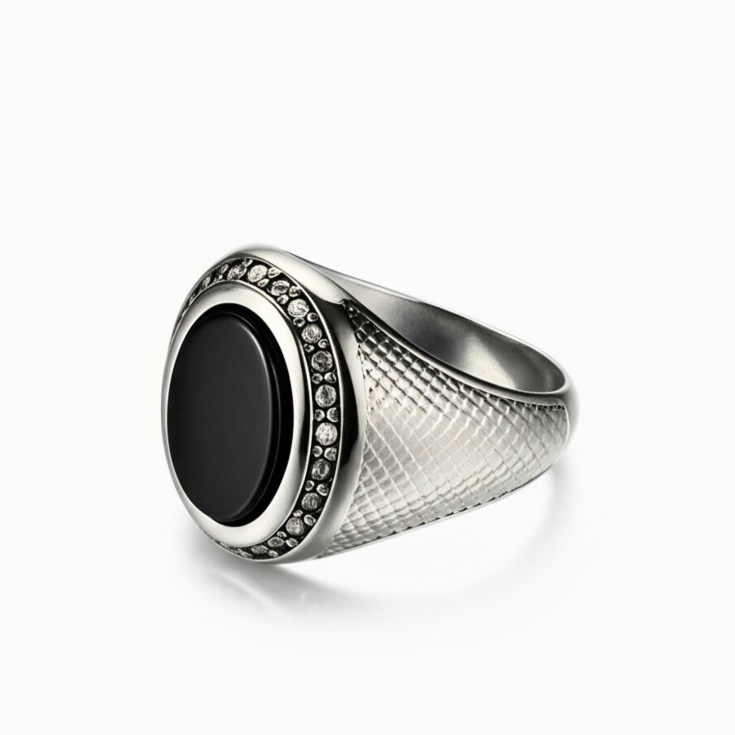 Royal Series - NOCTIS REGNUM RING - Pure Stainless Steel Men’s Steel-Plated Ring – Statement Luxury Jewelry (Size : 19-22-24) - THE MEN THING