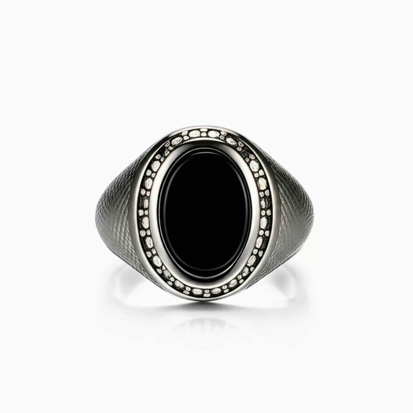Royal Series - NOCTIS REGNUM RING - Pure Stainless Steel Men’s Steel-Plated Ring – Statement Luxury Jewelry (Size : 19-22-24) - THE MEN THING