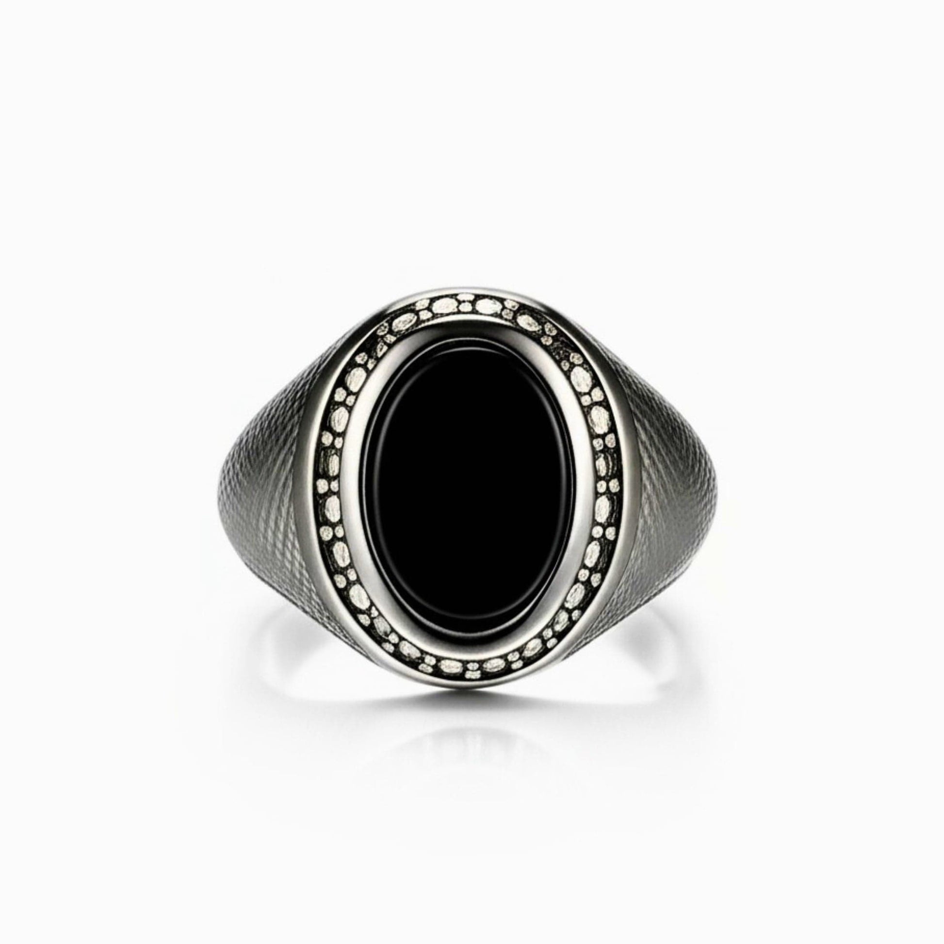Royal Series - NOCTIS REGNUM RING - Pure Stainless Steel Men’s Steel-Plated Ring – Statement Luxury Jewelry (Size : 19-22-24) - THE MEN THING