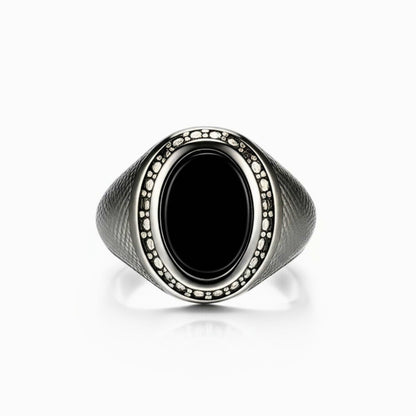 Royal Series - NOCTIS REGNUM RING - Pure Stainless Steel Men’s Steel-Plated Ring – Statement Luxury Jewelry (Size : 19-22-24) - THE MEN THING