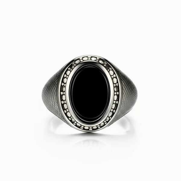 Royal Series - NOCTIS REGNUM RING - Pure Stainless Steel Men’s Steel-Plated Ring – Statement Luxury Jewelry (Size : 19-22-24)