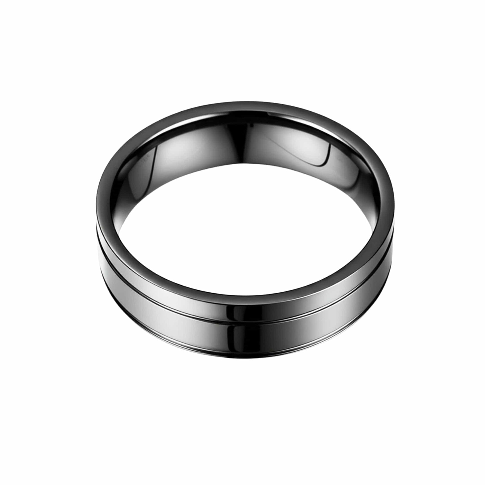 Royal Series - NOIR AXIS RING - Pure Stainless Steel Men’s Black-Plated Ring – Statement Luxury Jewelry (Size : 17-19-22-25-27) - THE MEN THING